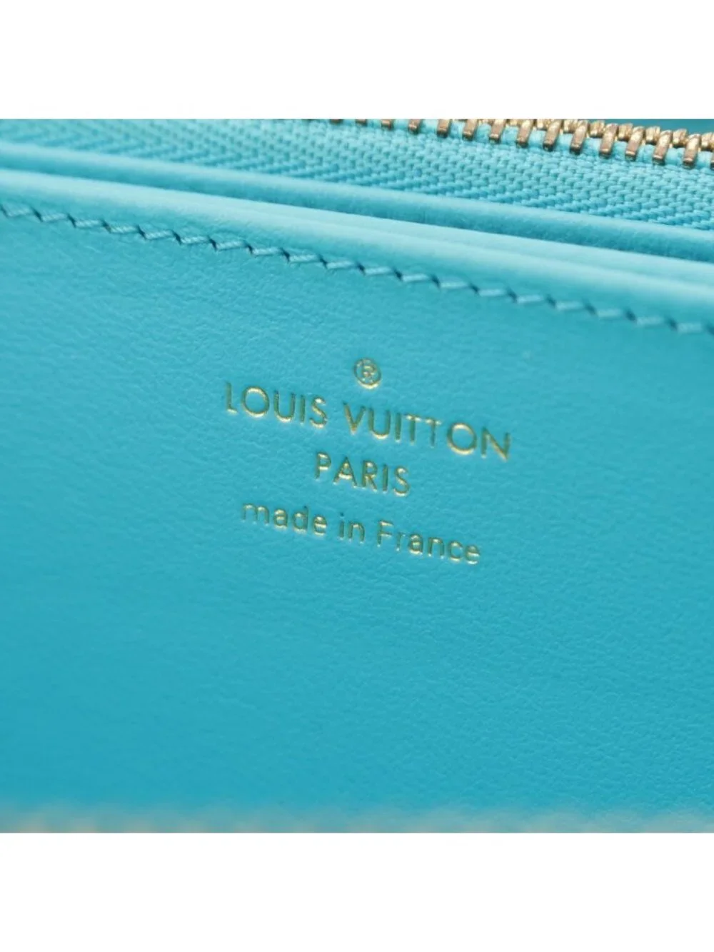 Louis Vuitton Coussin Zippy Monogram Leather Wallet Turquoise Blue